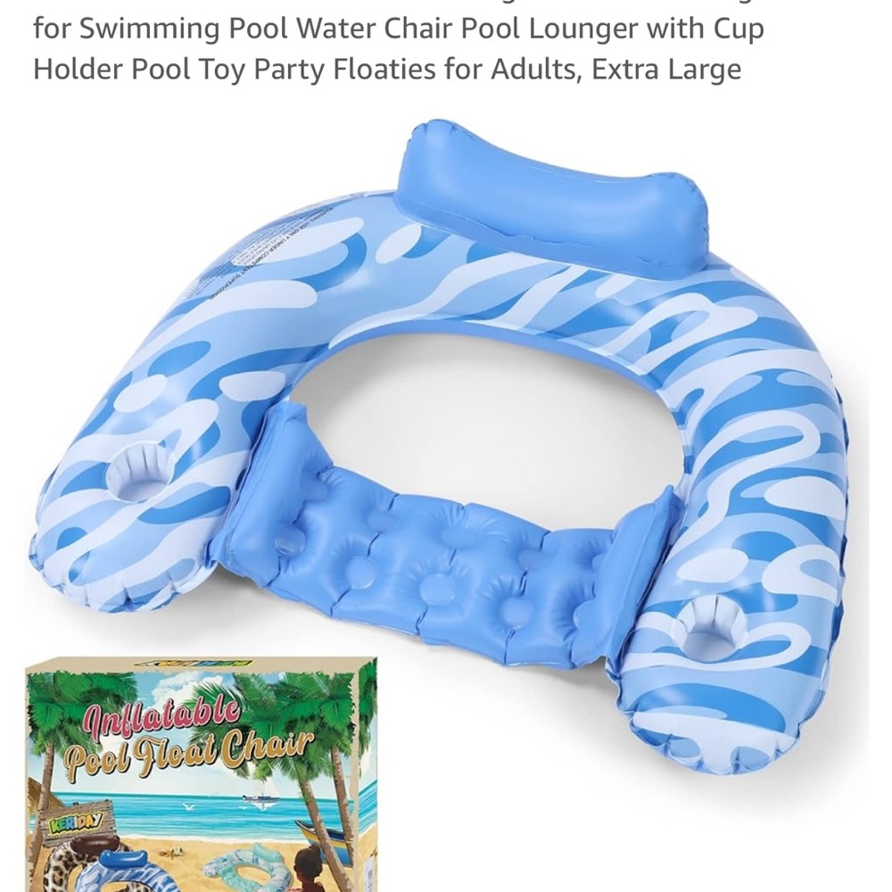 NWOT Inflatable Pool Float Chair - Picture 4 of 4
